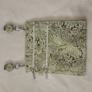 Hip Klips Green White Paisley Clip On Bag